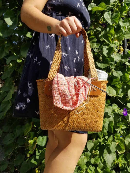Natural Straw Project Bag