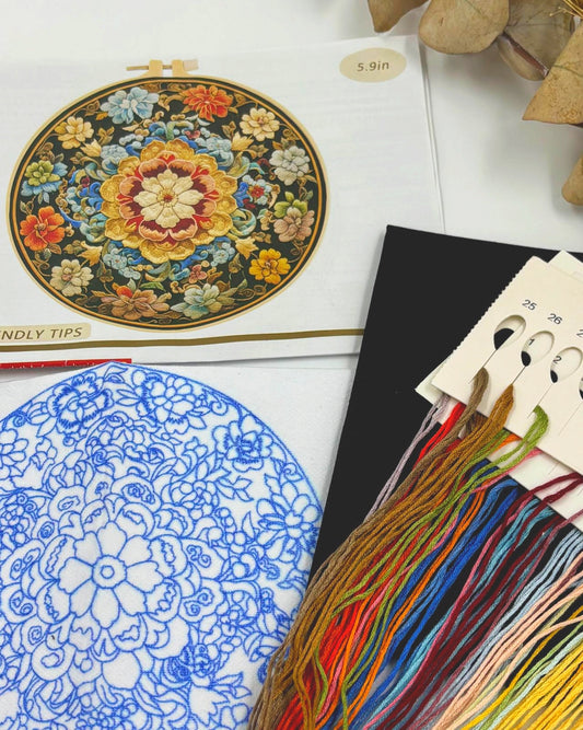 Embroidery Kit Needle Painting - Floral Mandala