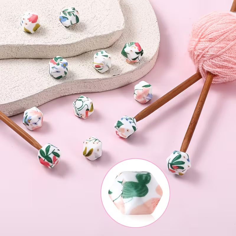 Knitting Needle Caps - Floral