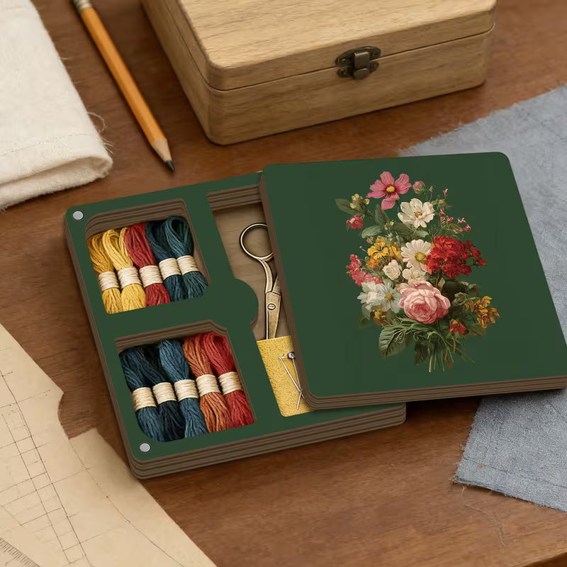 Magnetic Wooden Storage Box - floral