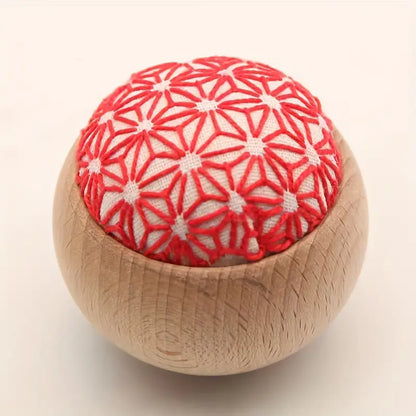 DIY Embroidery Pin Cushion Sewing Kit with Wooden Base