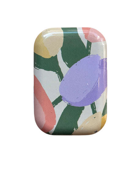 Tiny Retangular Floral Metal Box with 8 Stitch Markers