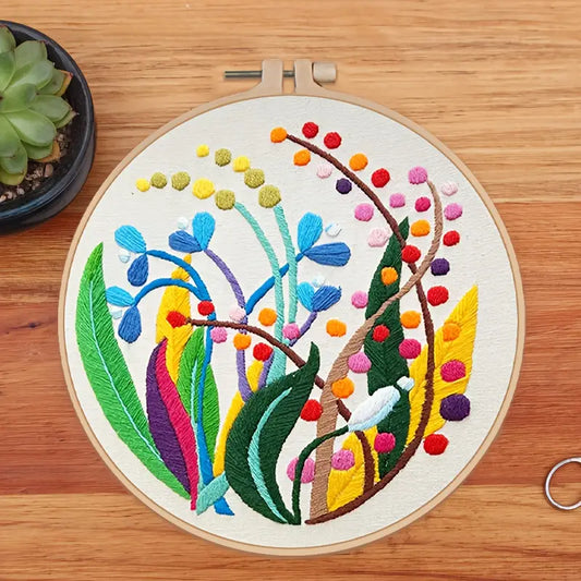 Embroidery Kit  - Abtract Floral