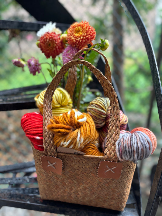 Natural Straw Project Bag