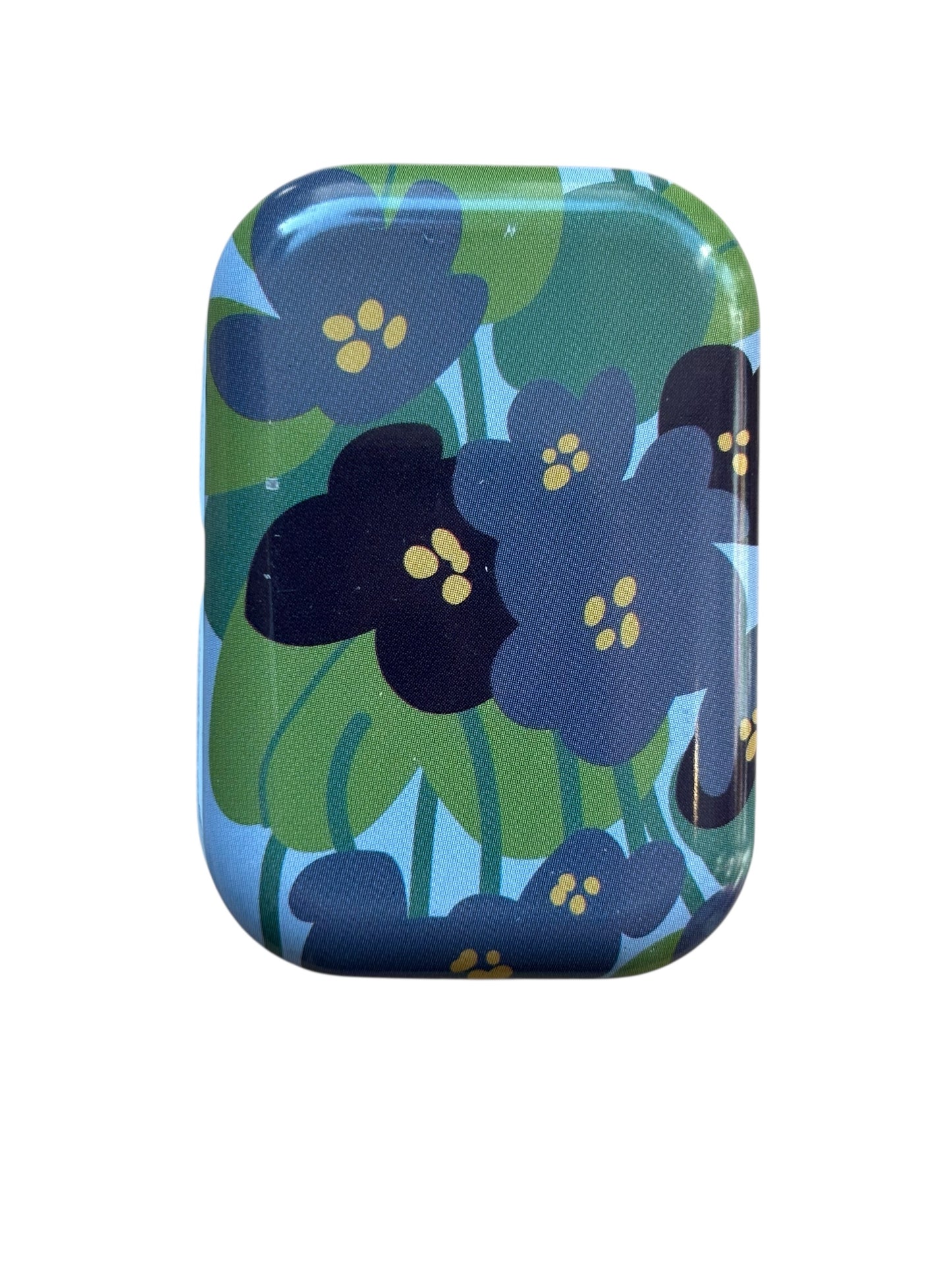 Tiny Retangular Floral Metal Box with 8 Stitch Markers