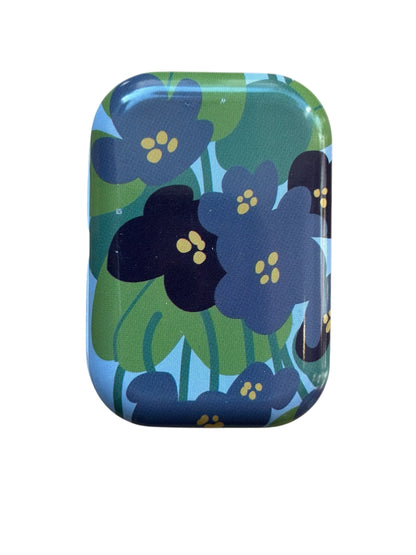 Tiny Retangular Floral Metal Box with 8 Stitch Markers