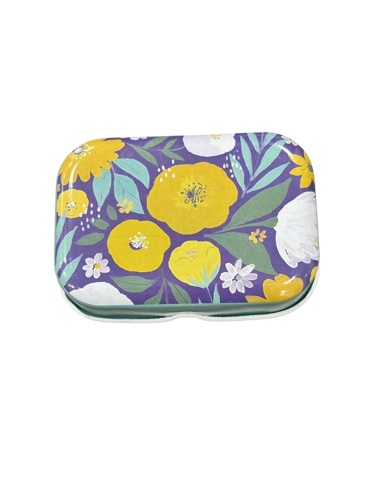 Retangular Floral Metal Box with 8 Stitch Markers