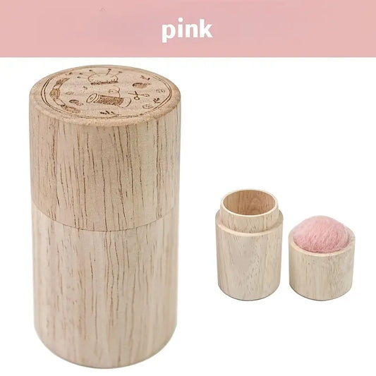Portable Wooden Sewing Needle Storage With a Pin Cushion