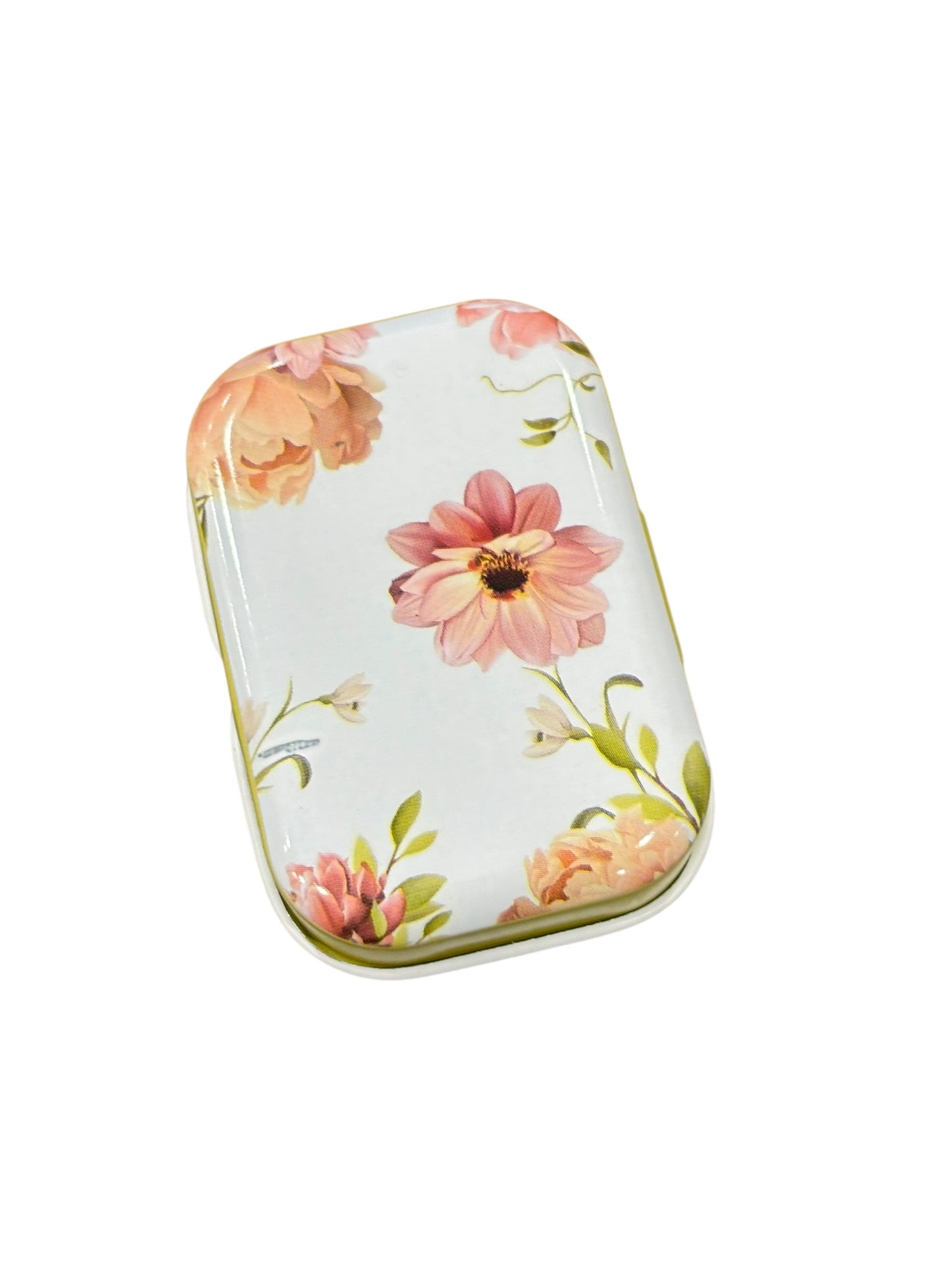 Retangular Floral Metal Box with 8 Stitch Markers