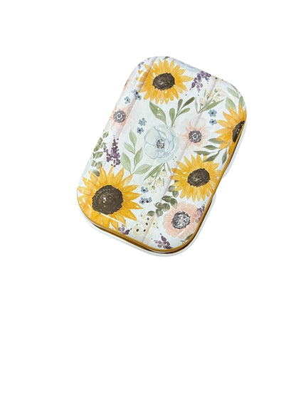 Retangular Floral Metal Box with 8 Stitch Markers