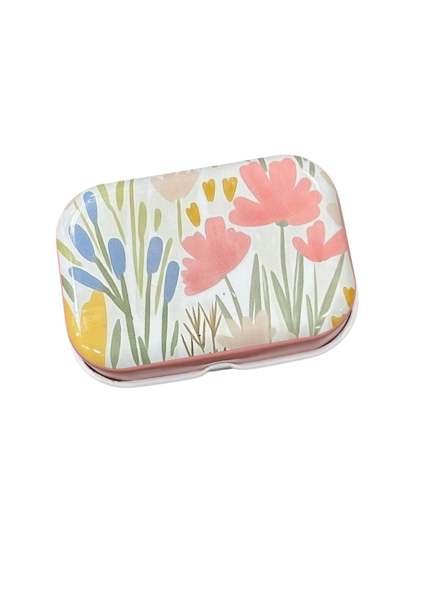 Retangular Floral Metal Box with 8 Stitch Markers