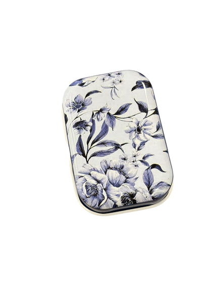 Retangular Floral Metal Box with 8 Stitch Markers