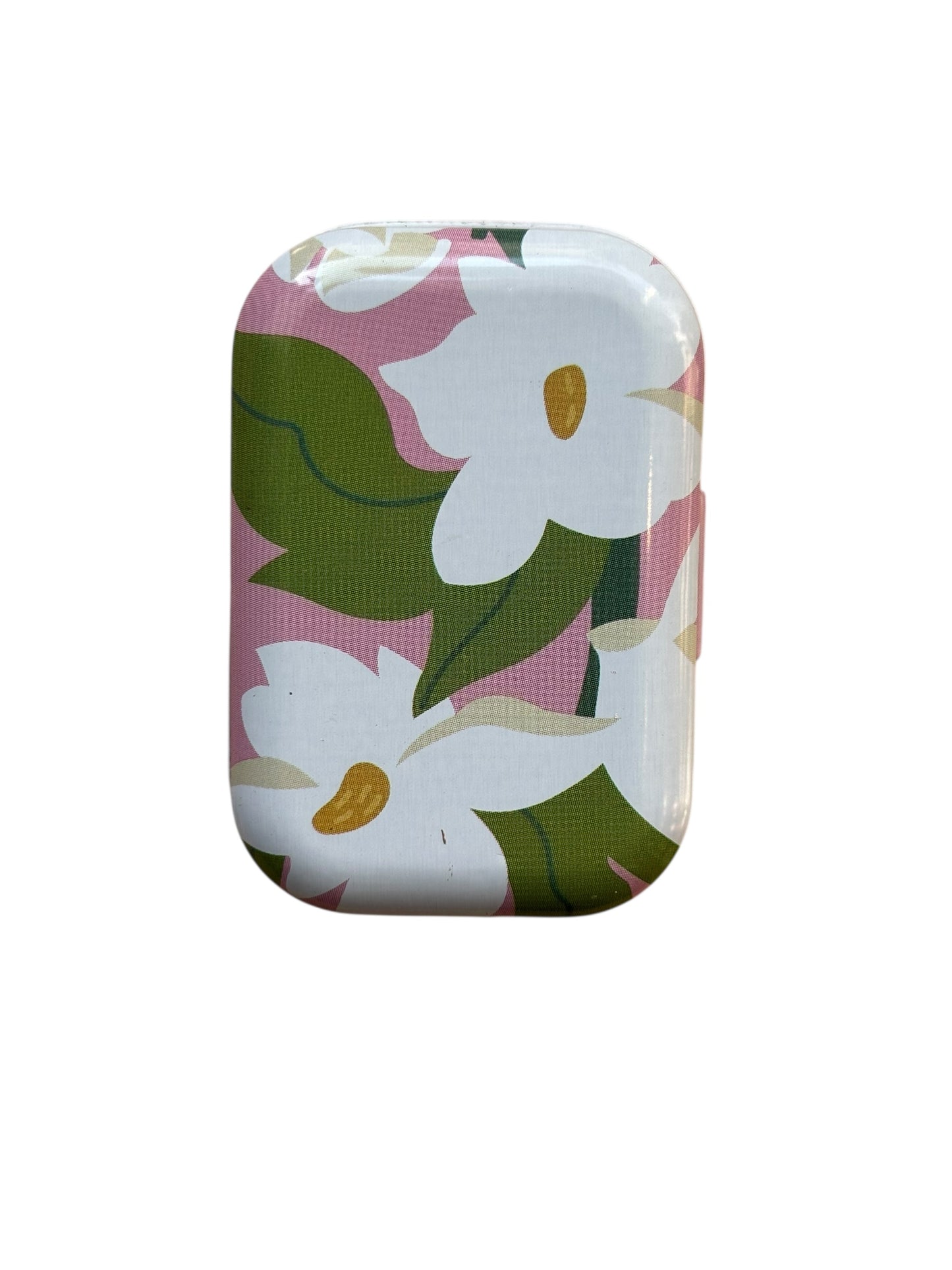 Tiny Retangular Floral Metal Box with 8 Stitch Markers