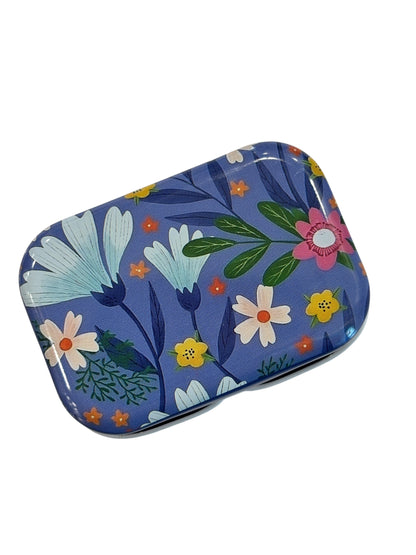 Retangular Floral Metal Box with 8 Stitch Markers