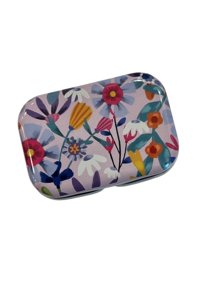 Retangular Floral Metal Box with 8 Stitch Markers