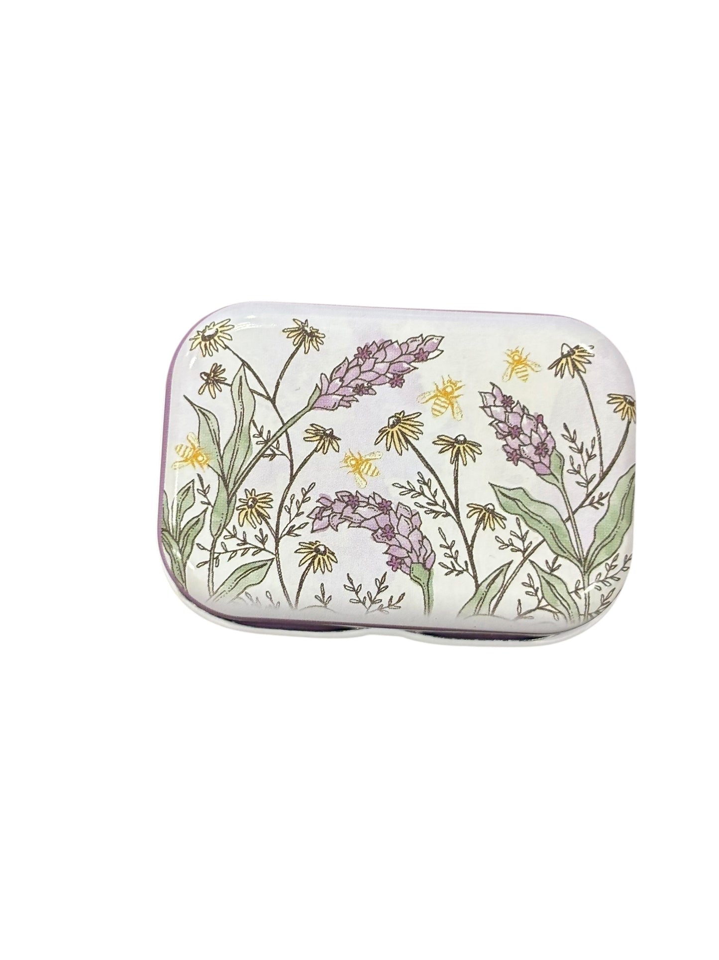 Retangular Floral Metal Box with 8 Stitch Markers