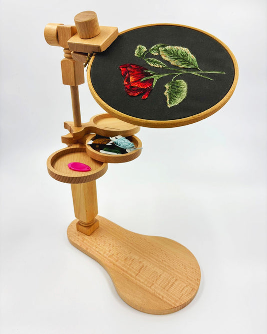 Beech Wood Embroidery Frame with a Rotating Needle Holder