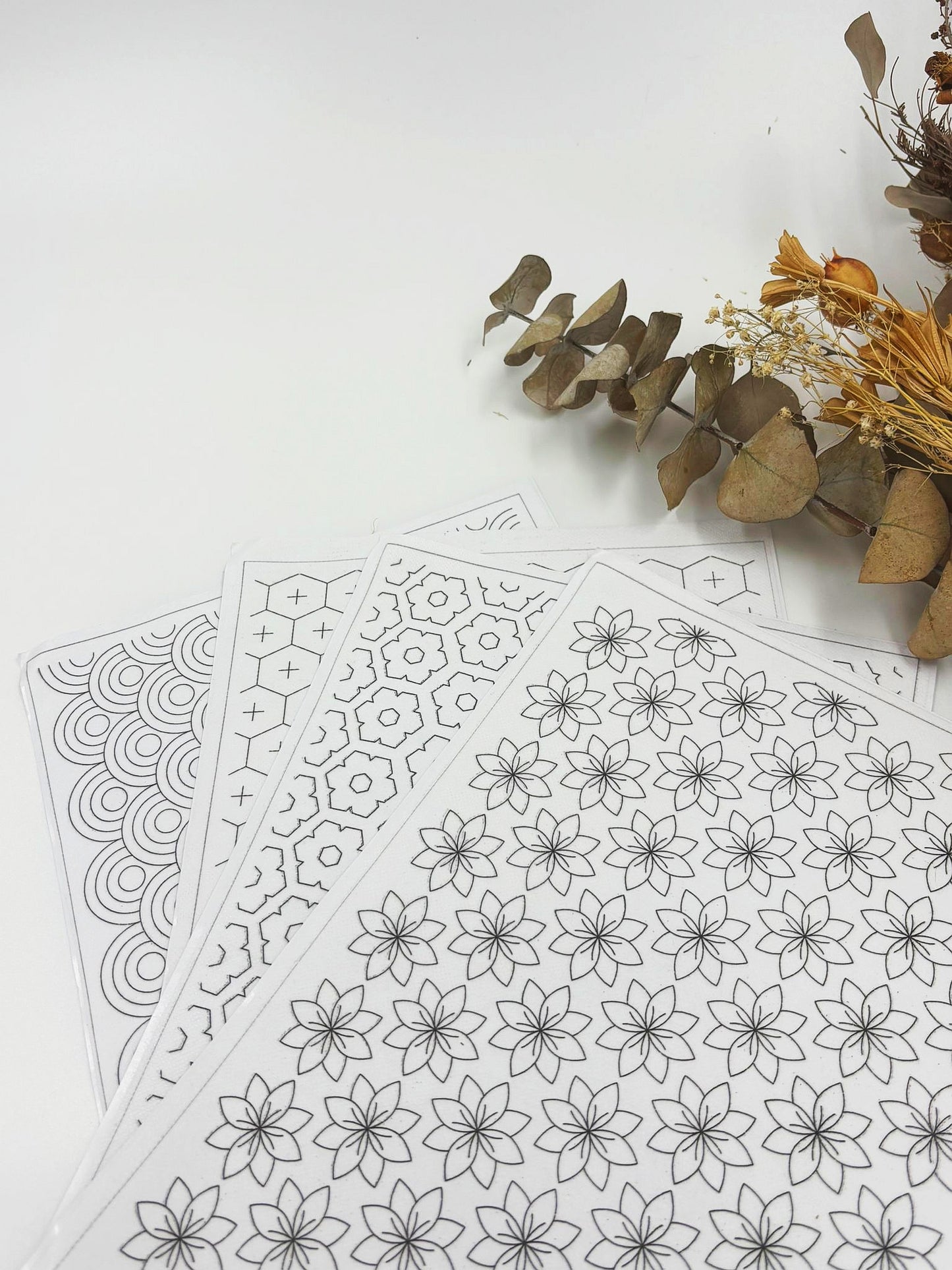 Sashiko Peel And Stick Sheets - Ready-to-Use Traditional Patterns