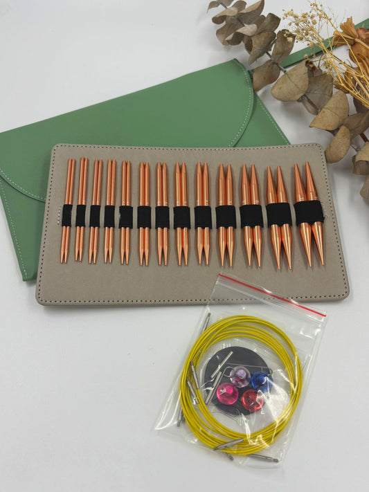 Interchangeable Knitting Needle Kit - 5" Copper