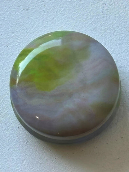Tiny Round Marbled Metal Box with 8 Stitch Markers