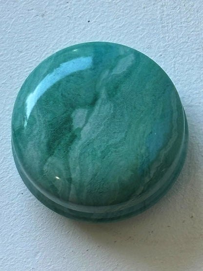 Tiny Round Marbled Metal Box with 8 Stitch Markers