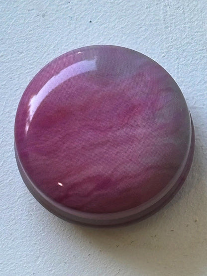 Tiny Round Marbled Metal Box with 8 Stitch Markers