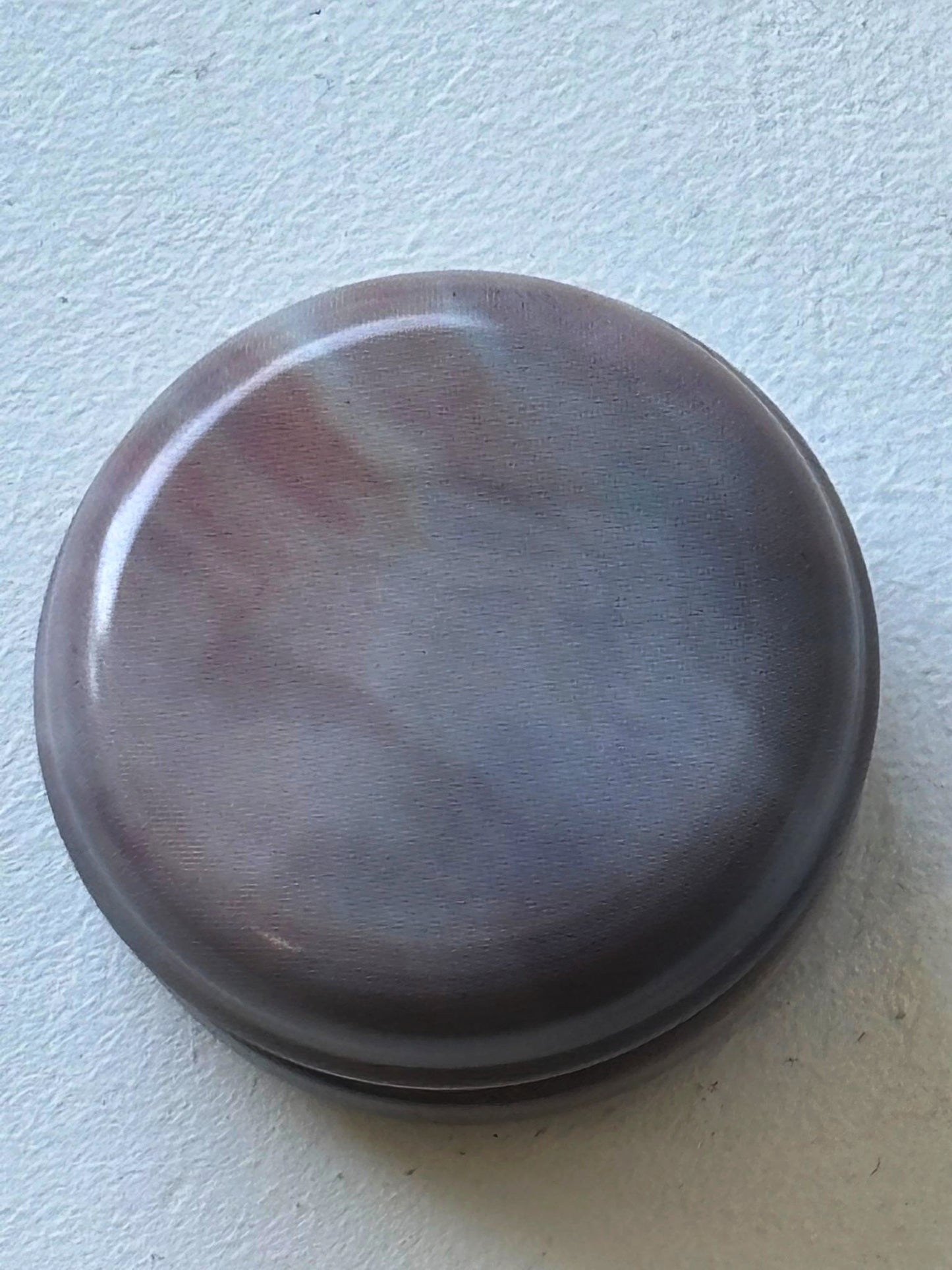 Tiny Round Marbled Metal Box with 8 Stitch Markers