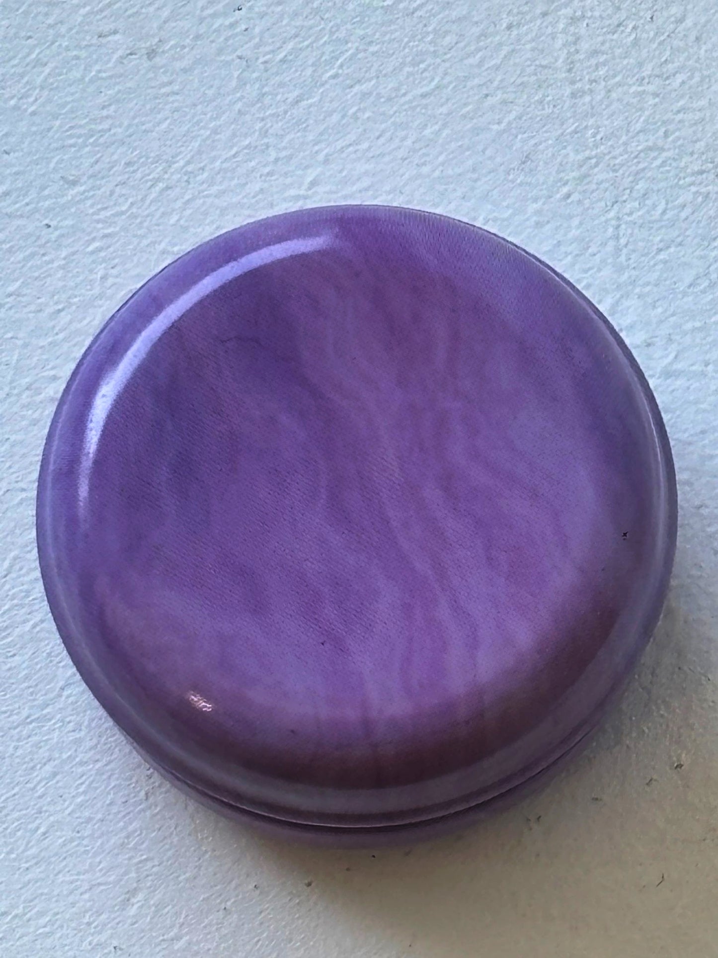 Tiny Round Marbled Metal Box with 8 Stitch Markers