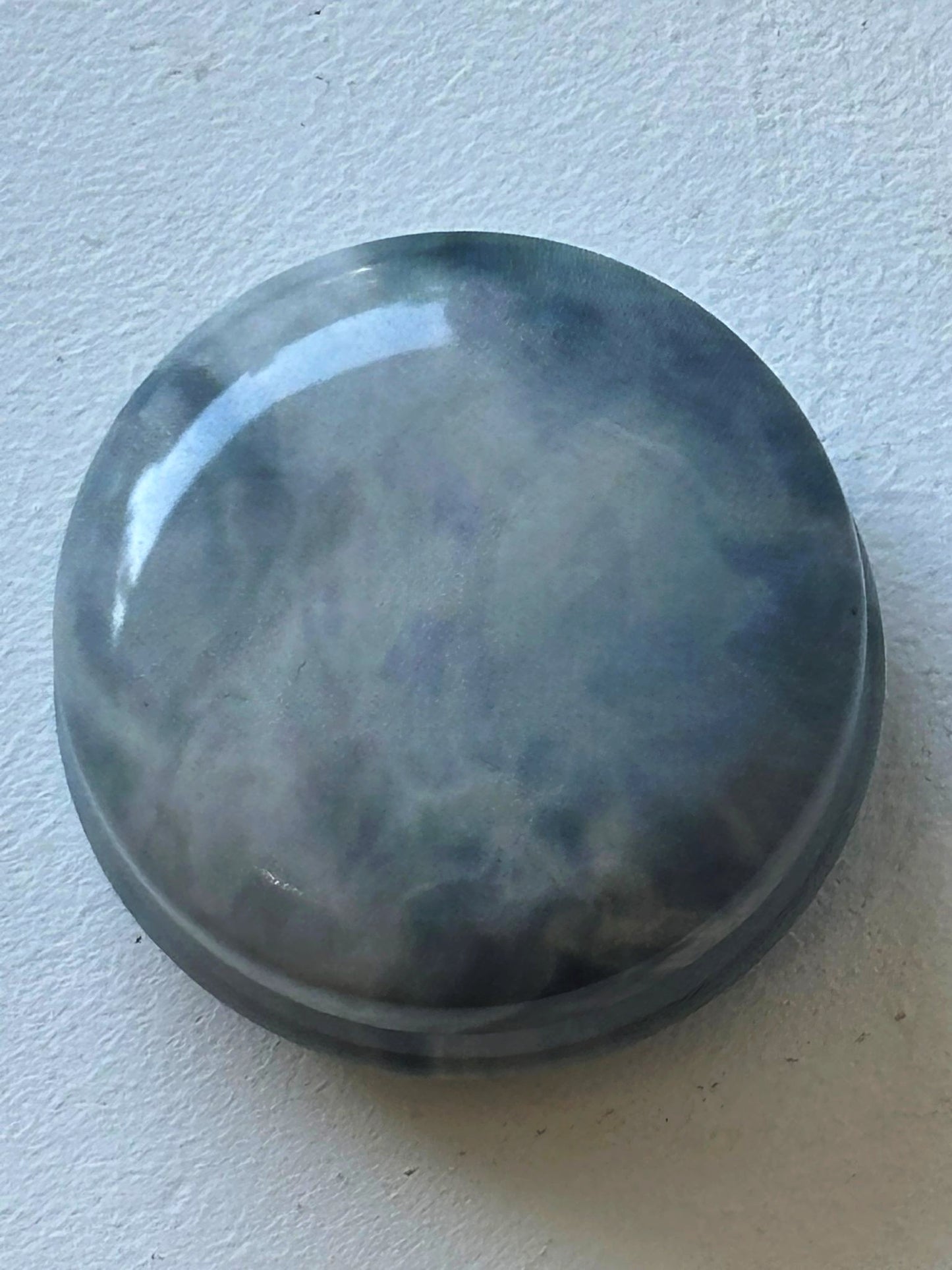 Tiny Round Marbled Metal Box with 8 Stitch Markers