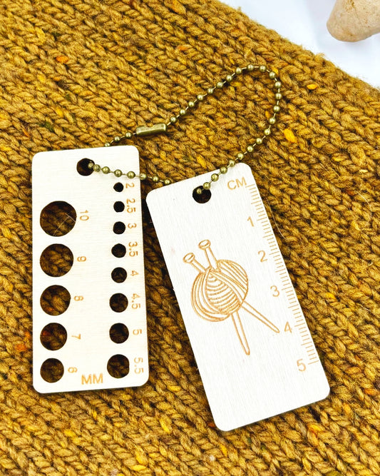 Multifunctional Wood Craft Ruler - Knitting Measuring Tool