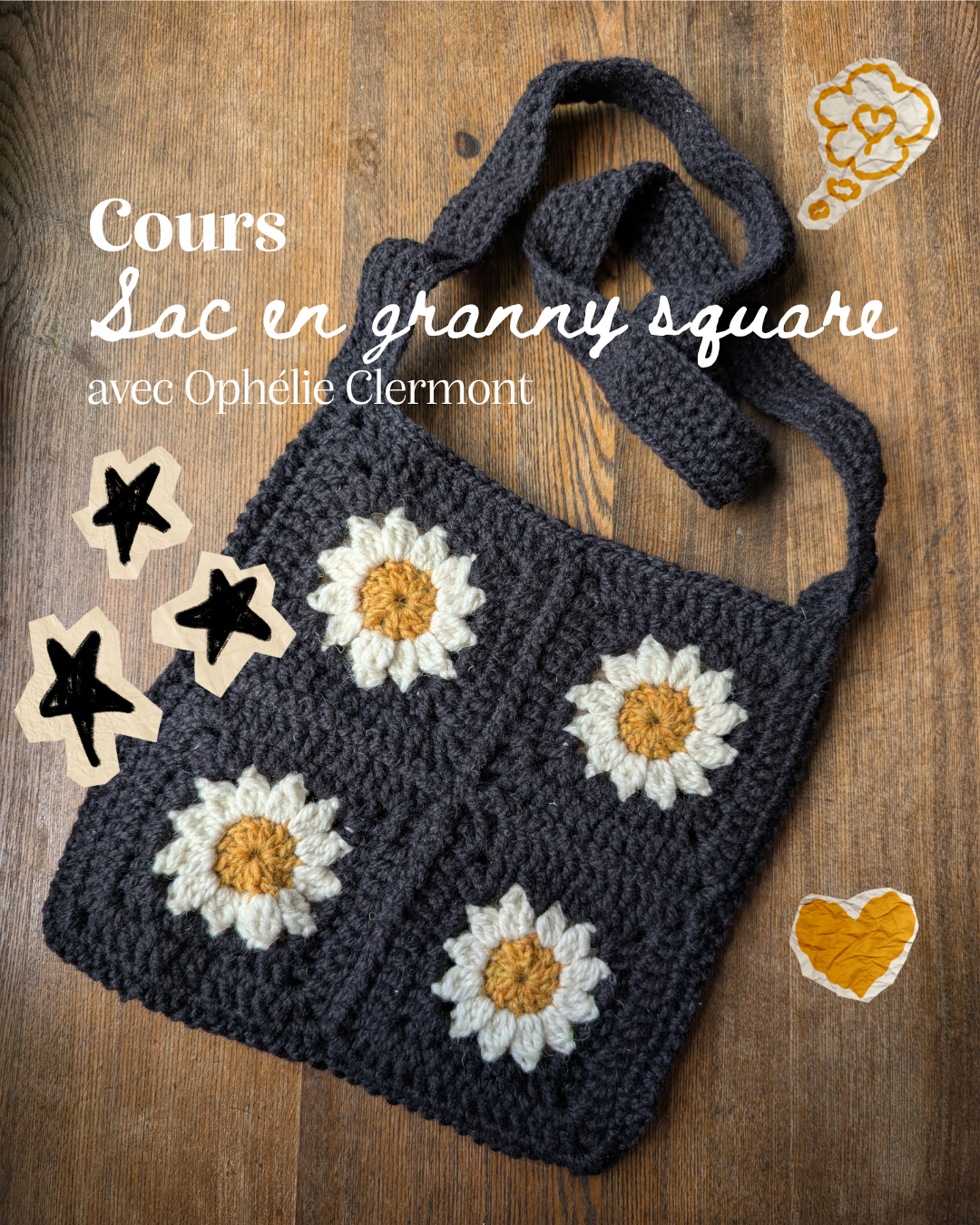 Sac en Granny Square avec Ophélie Clermont