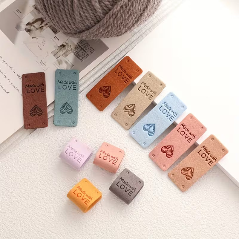 Leather Tag for Handmade Itens - "Made with Love"