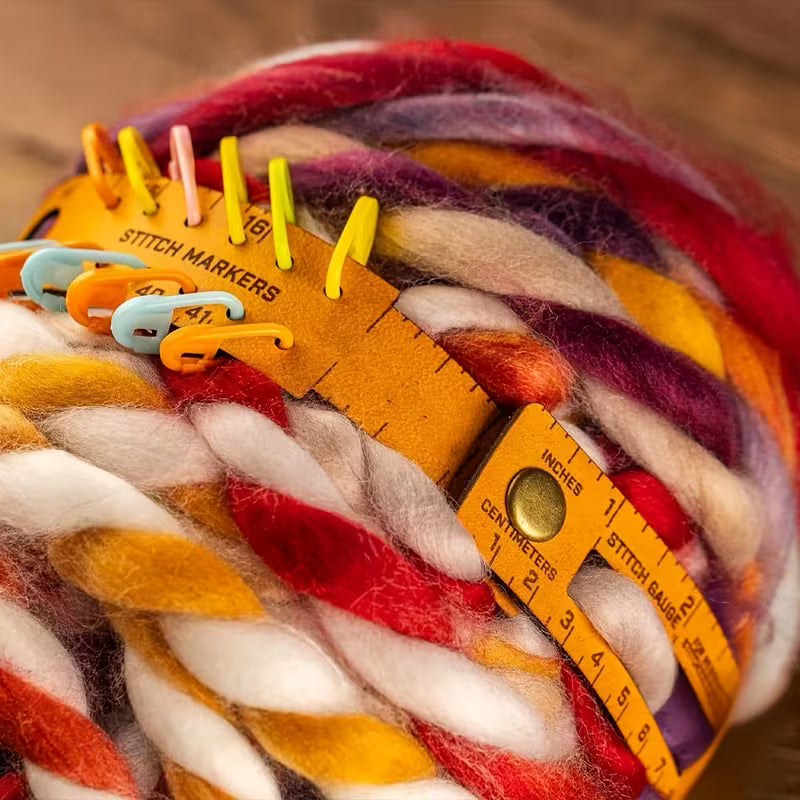 7-in-1 Faux Leather Wrist Wrap Ruler &amp; Stitch Gauge