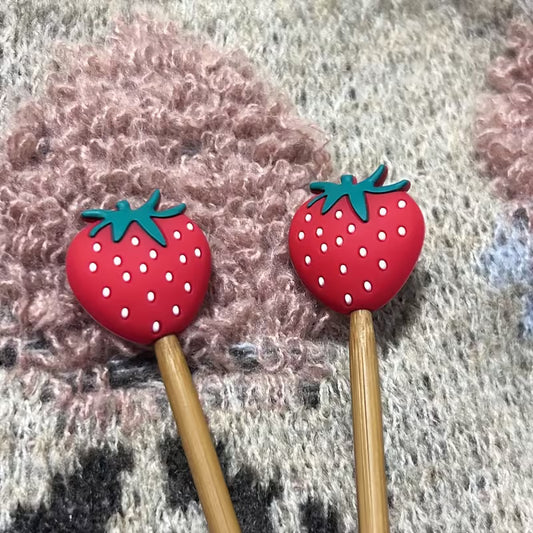 Knitting Needle Caps - Strawberry