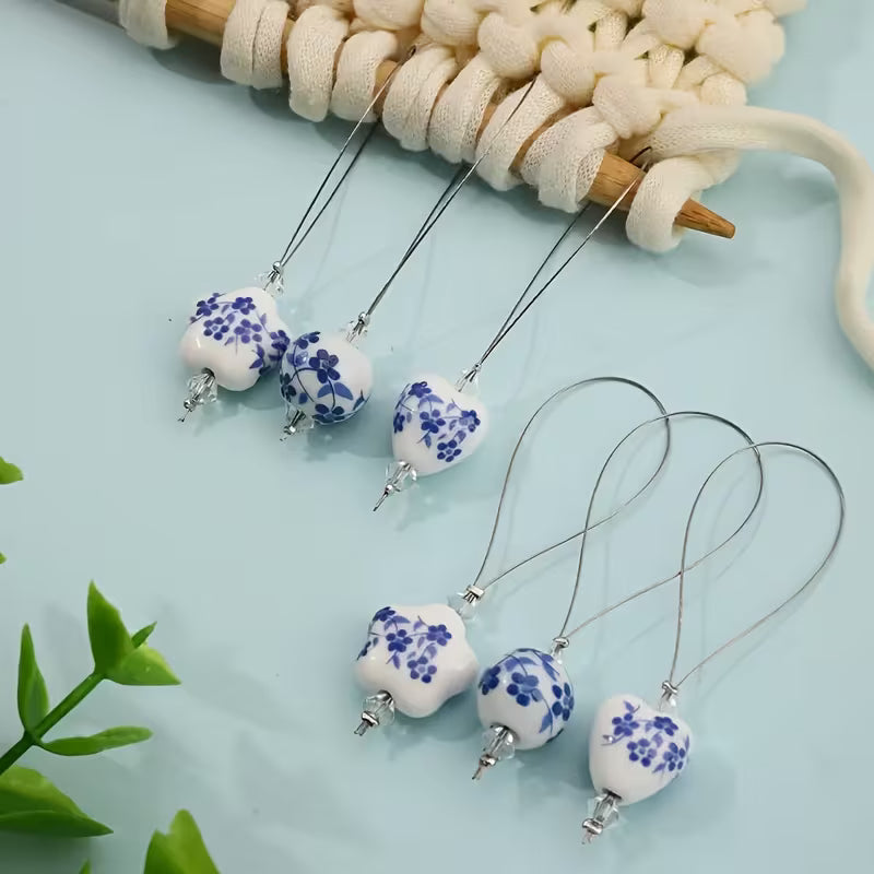 Stitch Markers - Blue Beads